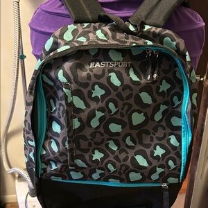 Eastsport Leopard Print Backpack - Teal and Black
